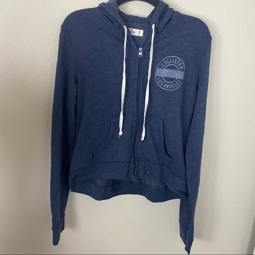 Hollister Los Angeles Blue Zip Up Hoodie Jacket